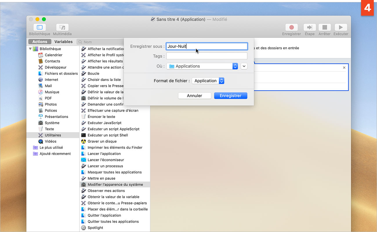 [Automator] Changez de couleur de l'interface en un clic dans macOS Mojave !