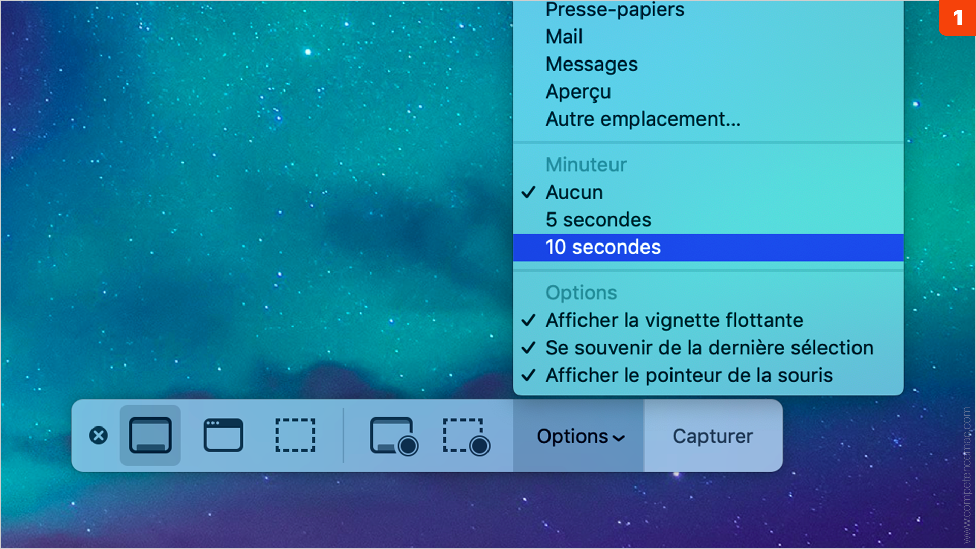 macOS • Comment capturer en différé une image fixe de l'écran  ?