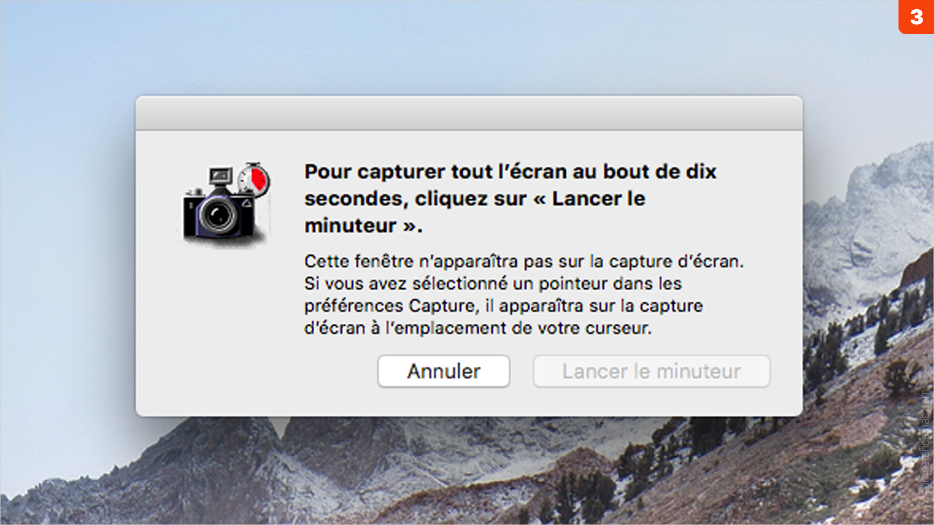 macOS • Comment capturer en différé une image fixe de l'écran  ?