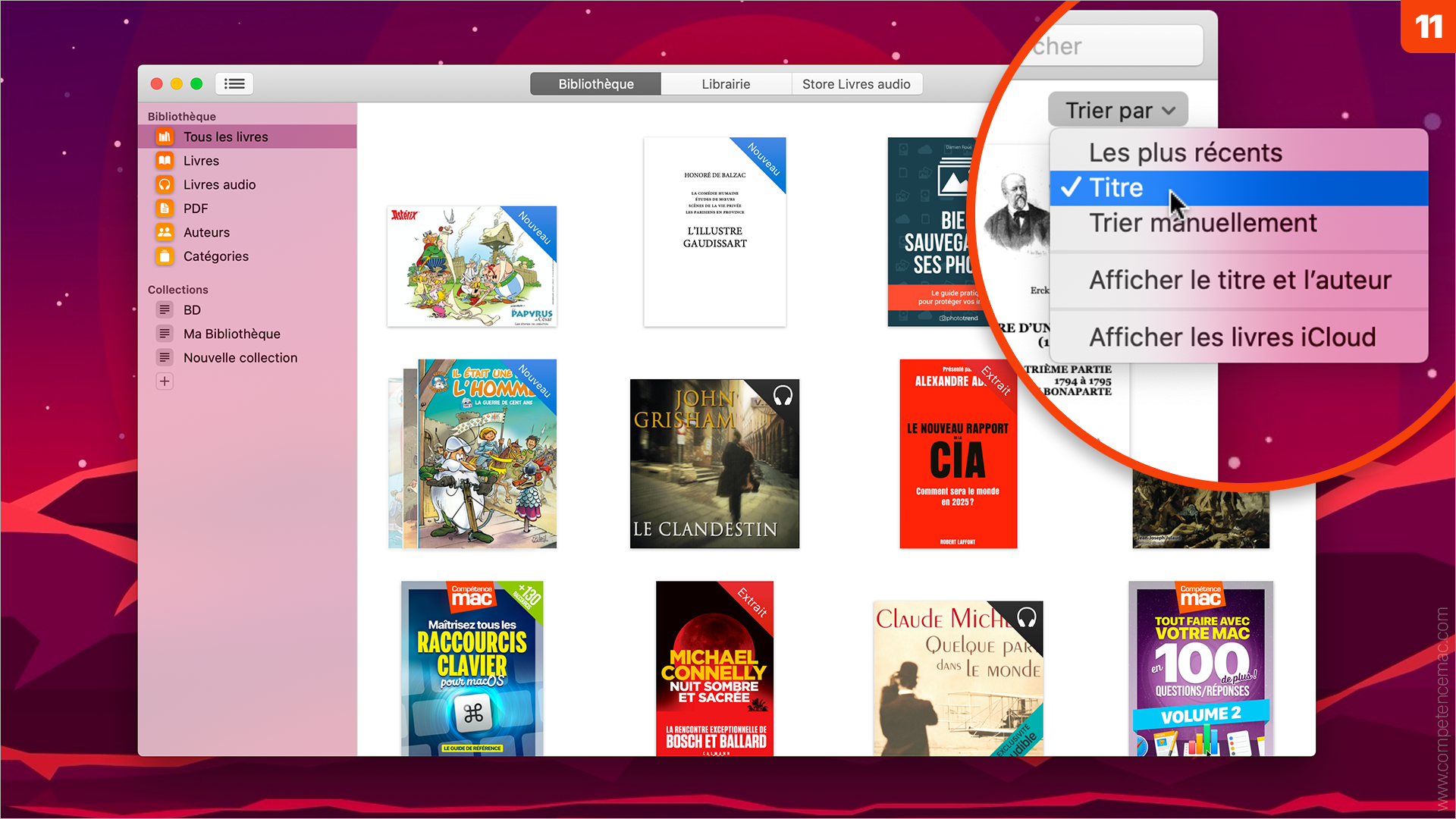 Livres • Organisez la bibliothèque sur votre Mac