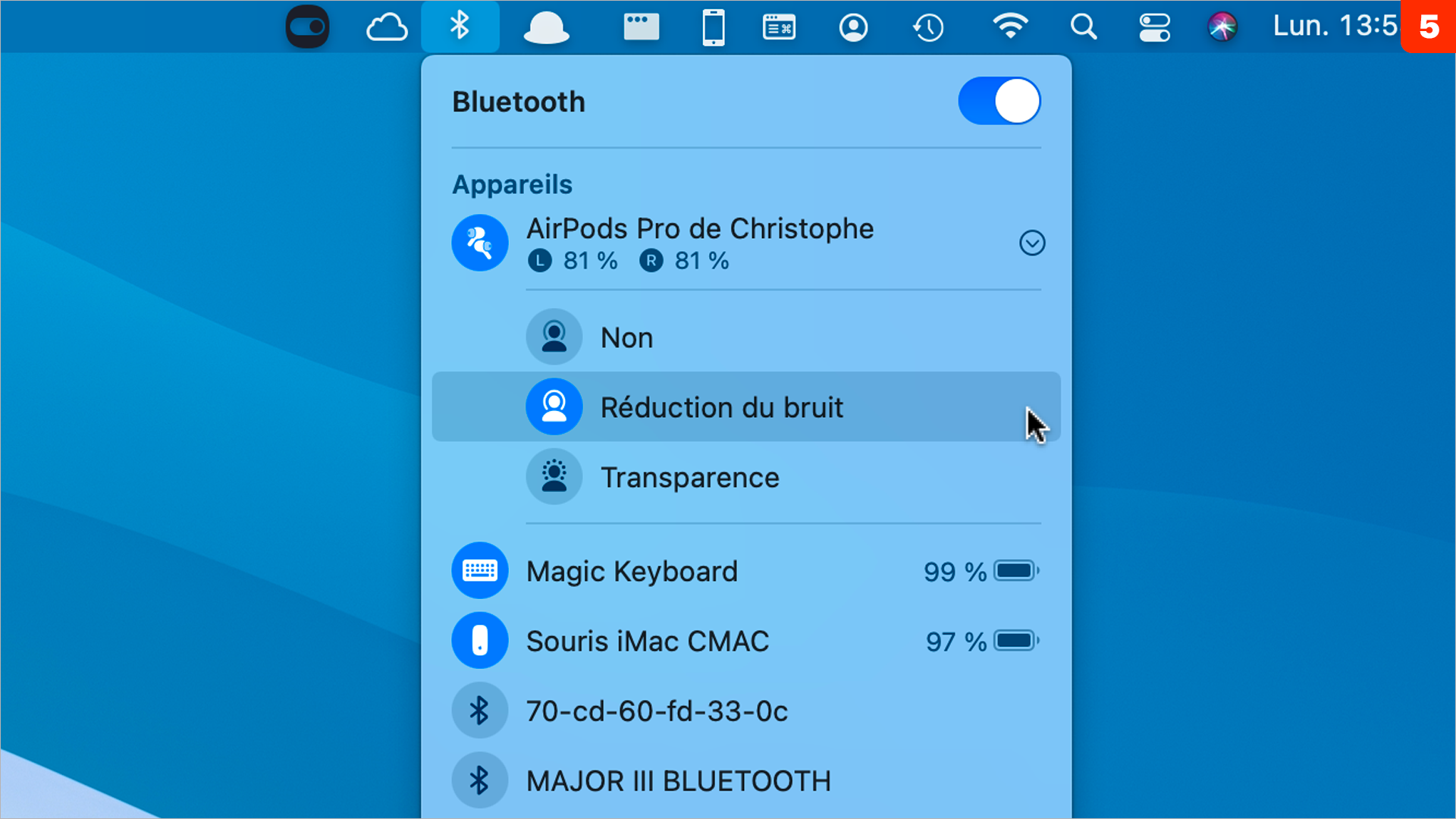 macOS 11 • Retrouver les informations Bluetooth d’un clic