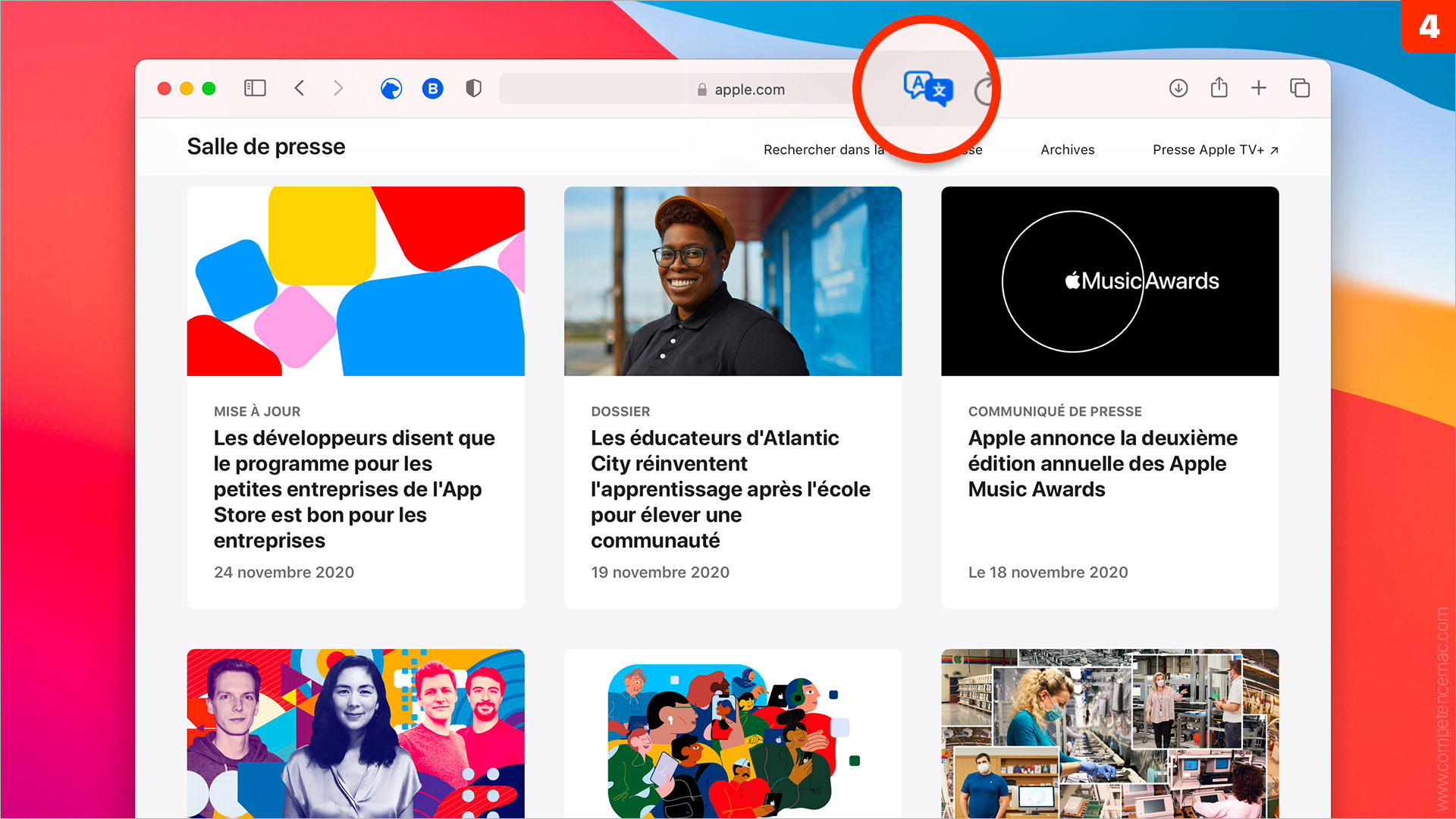 macOS 11 Big Sur • Traduire une page web dans Safari macOS 11 Big Sur • Traduire une page web dans Safari