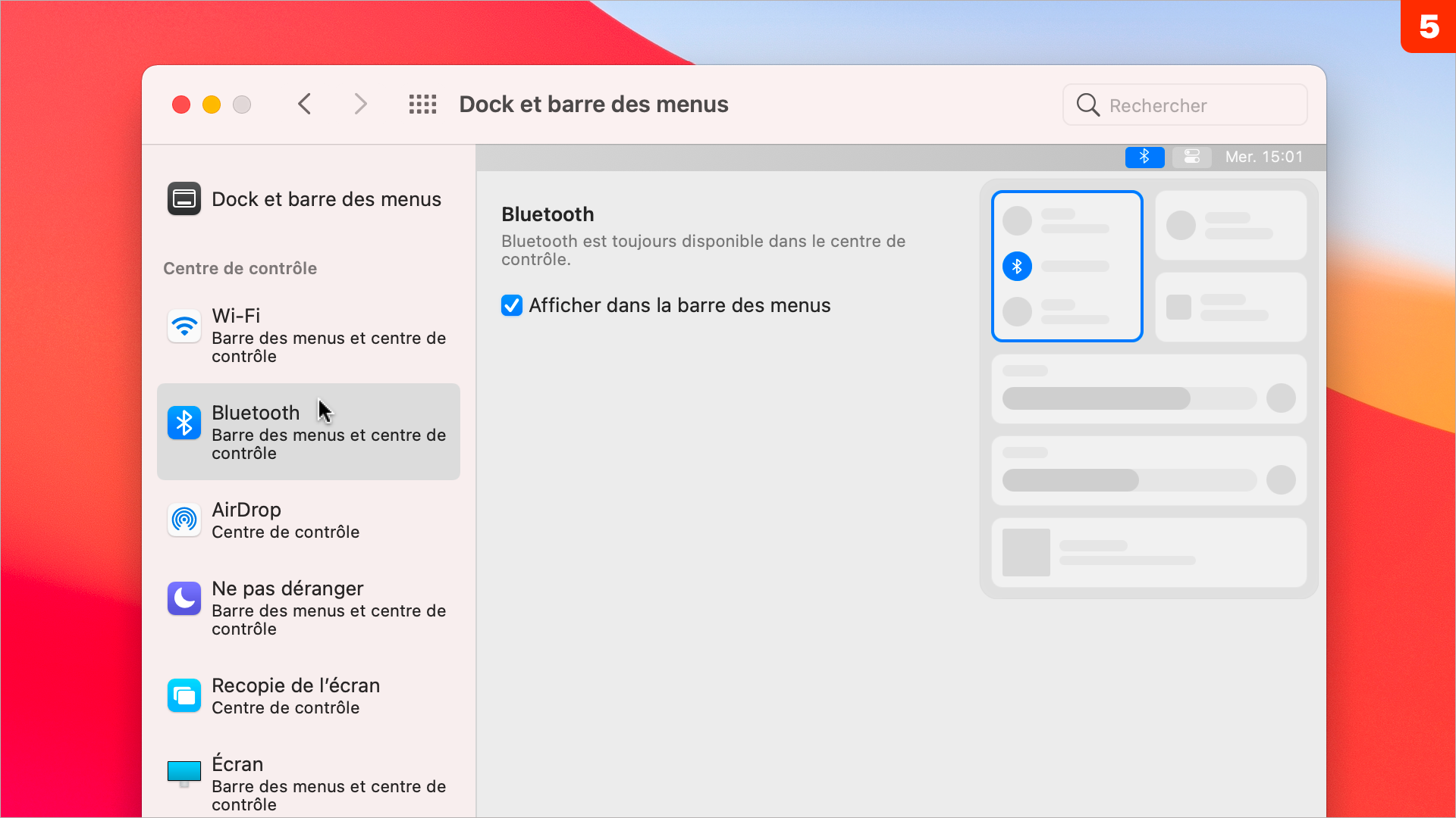 macOS 11 • Découvrez le nouveau panneau Dock et barre des menus