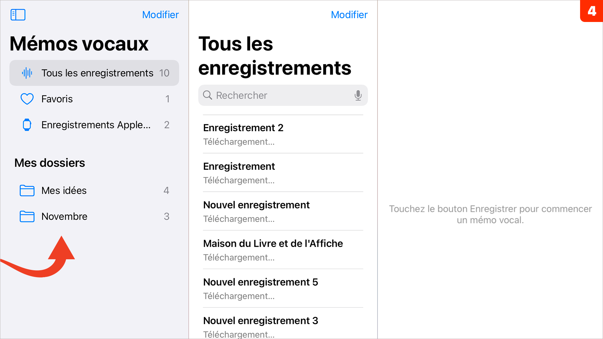 iOS 14 • Classez vos mémos audio dans des dossiers