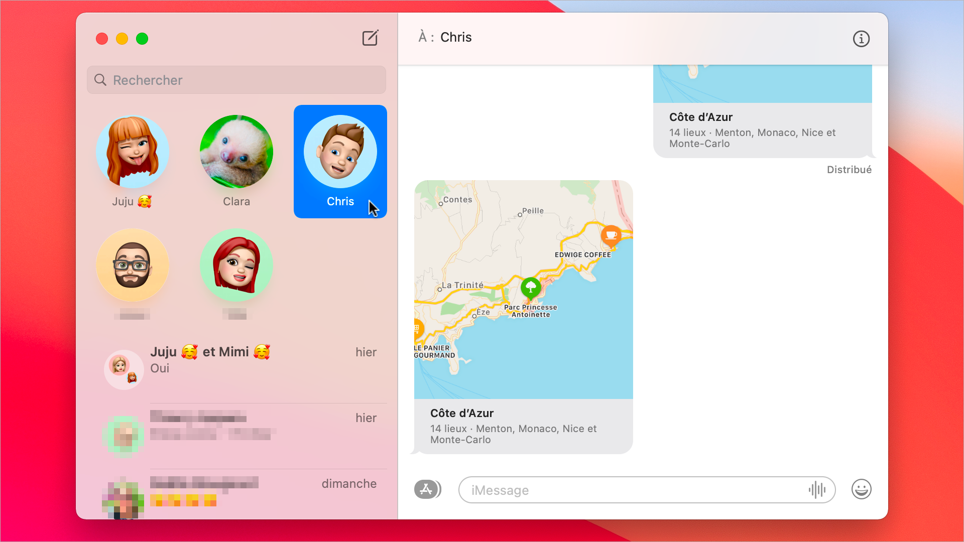 macOS 11 • Épingler des conversations dans Messages