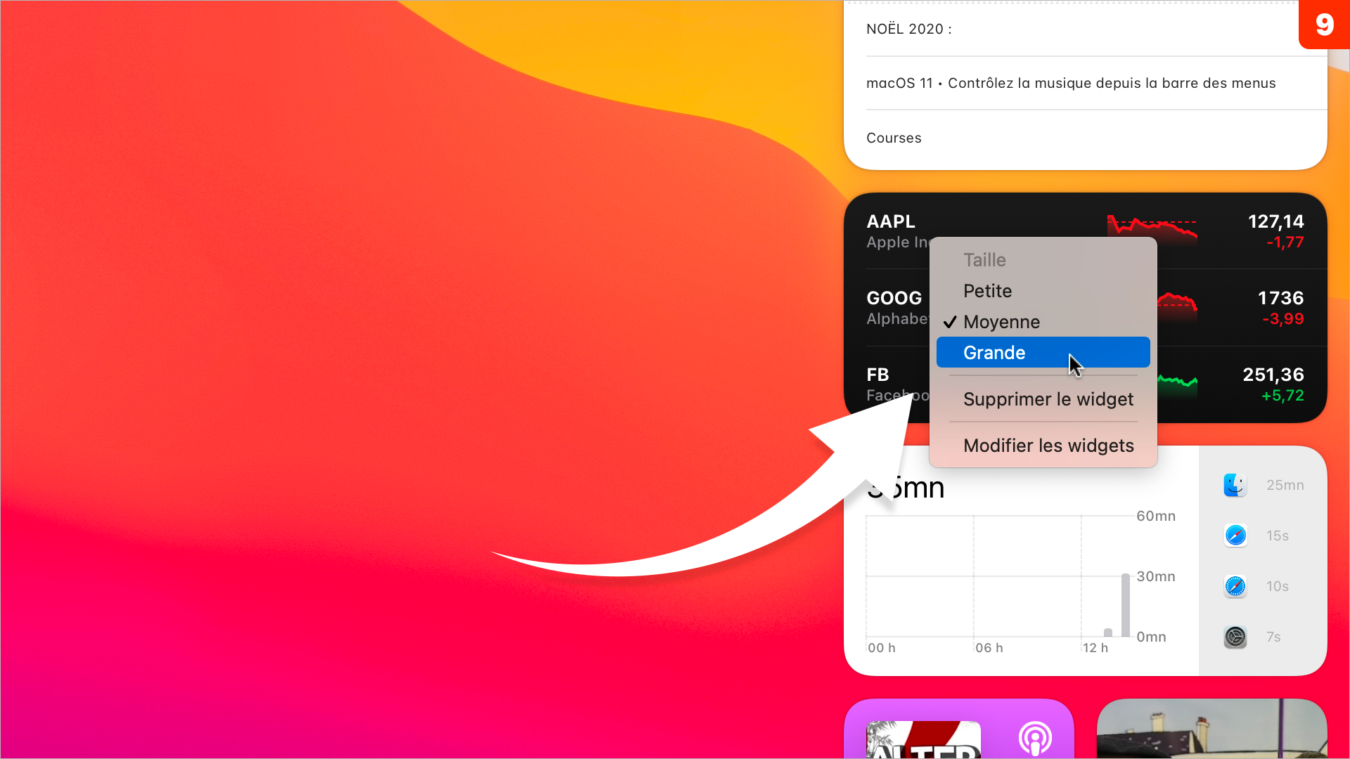 macOS 11 • Ajouter, modifier ou supprimer un widget