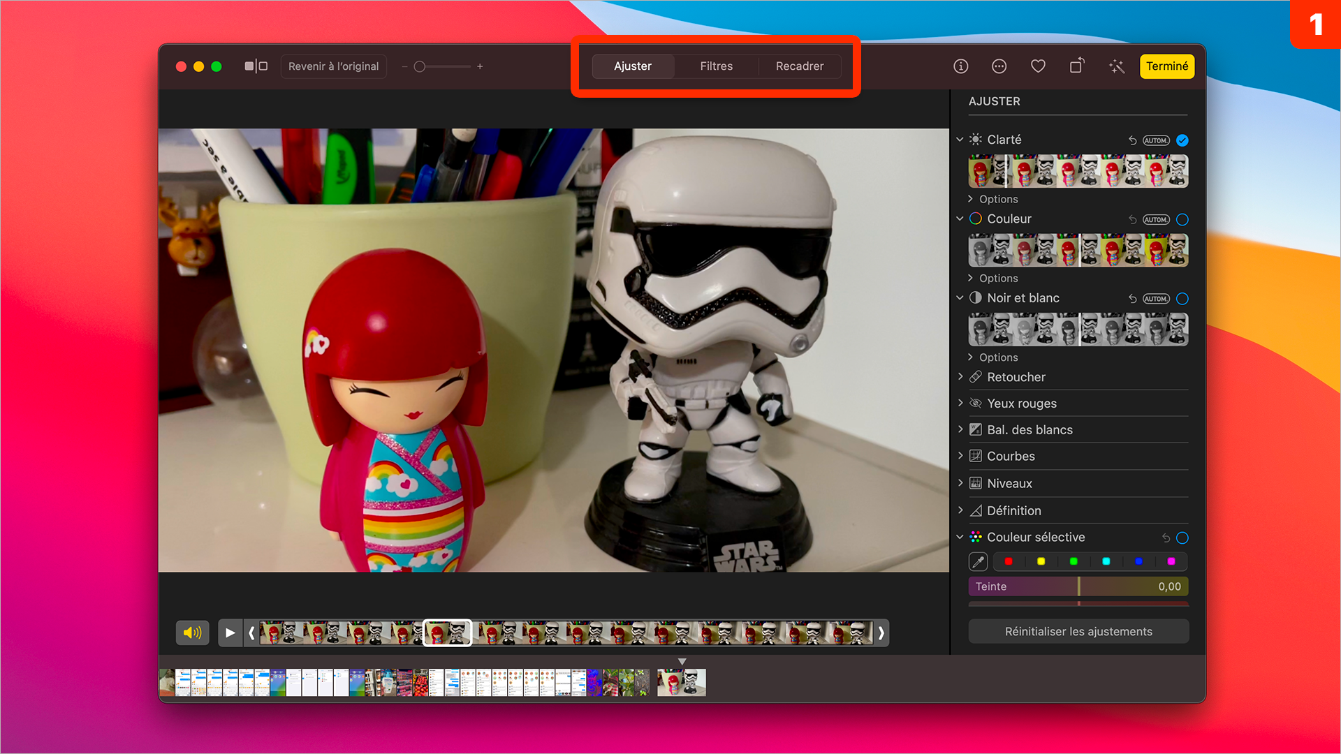 macOS 11 • Retoucher et recadrer une vidéo depuis Photos macOS 11 • Retoucher et recadrer une vidéo depuis Photos