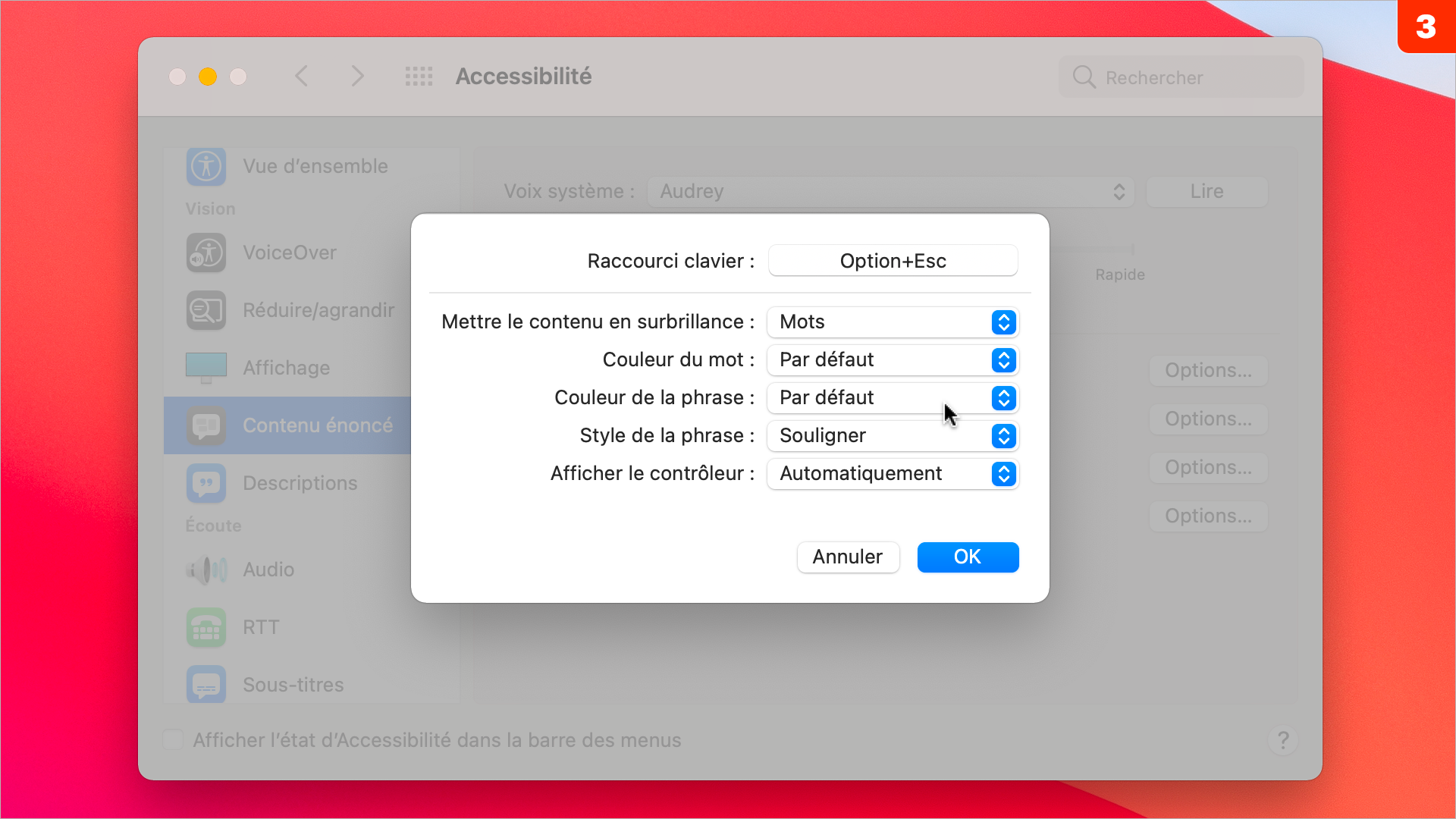 Accessibilité • Faites lire le contenu à l'écran par votre Mac
