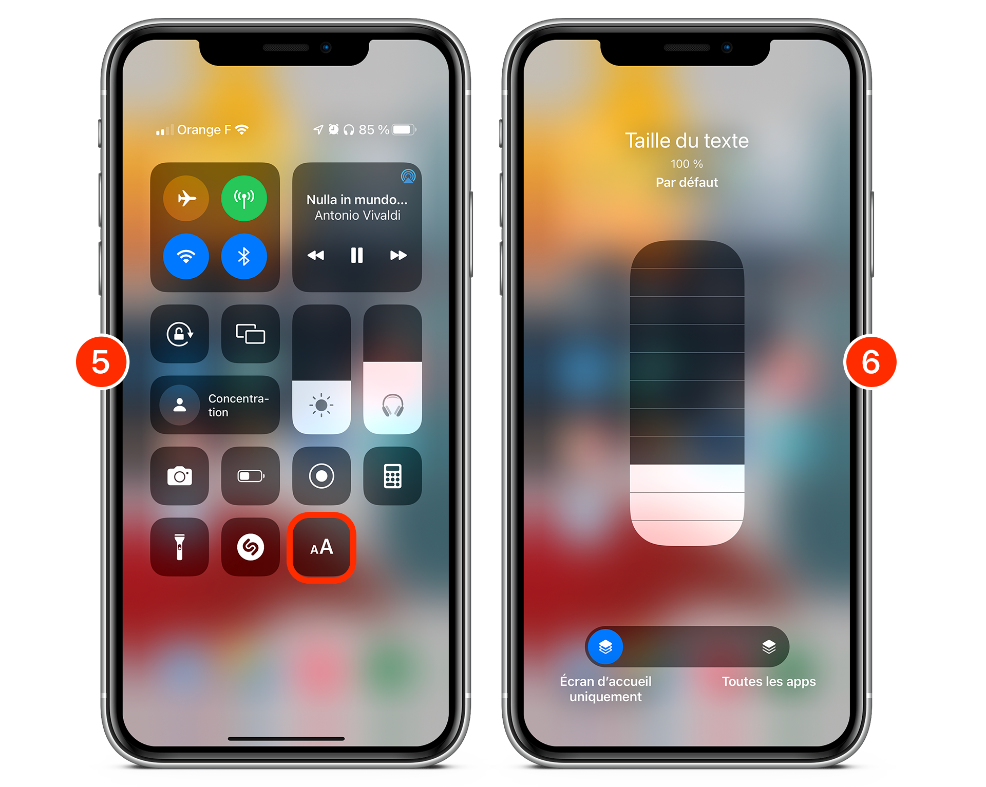 iOS • Changez la taille du texte de l'interface dans une seule application