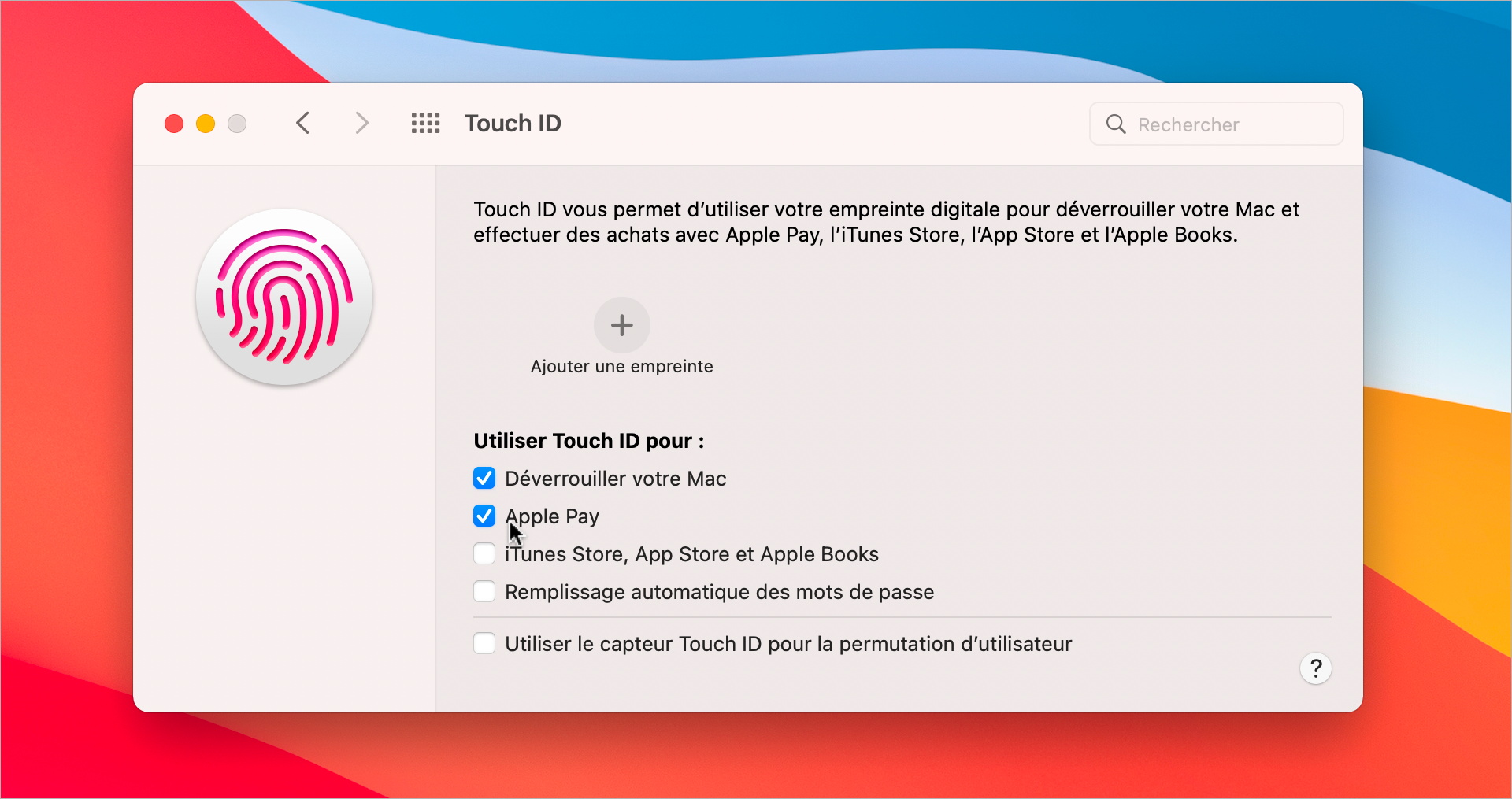 macOS • Utilisez Touch ID pour autoriser des opérations sécurisées