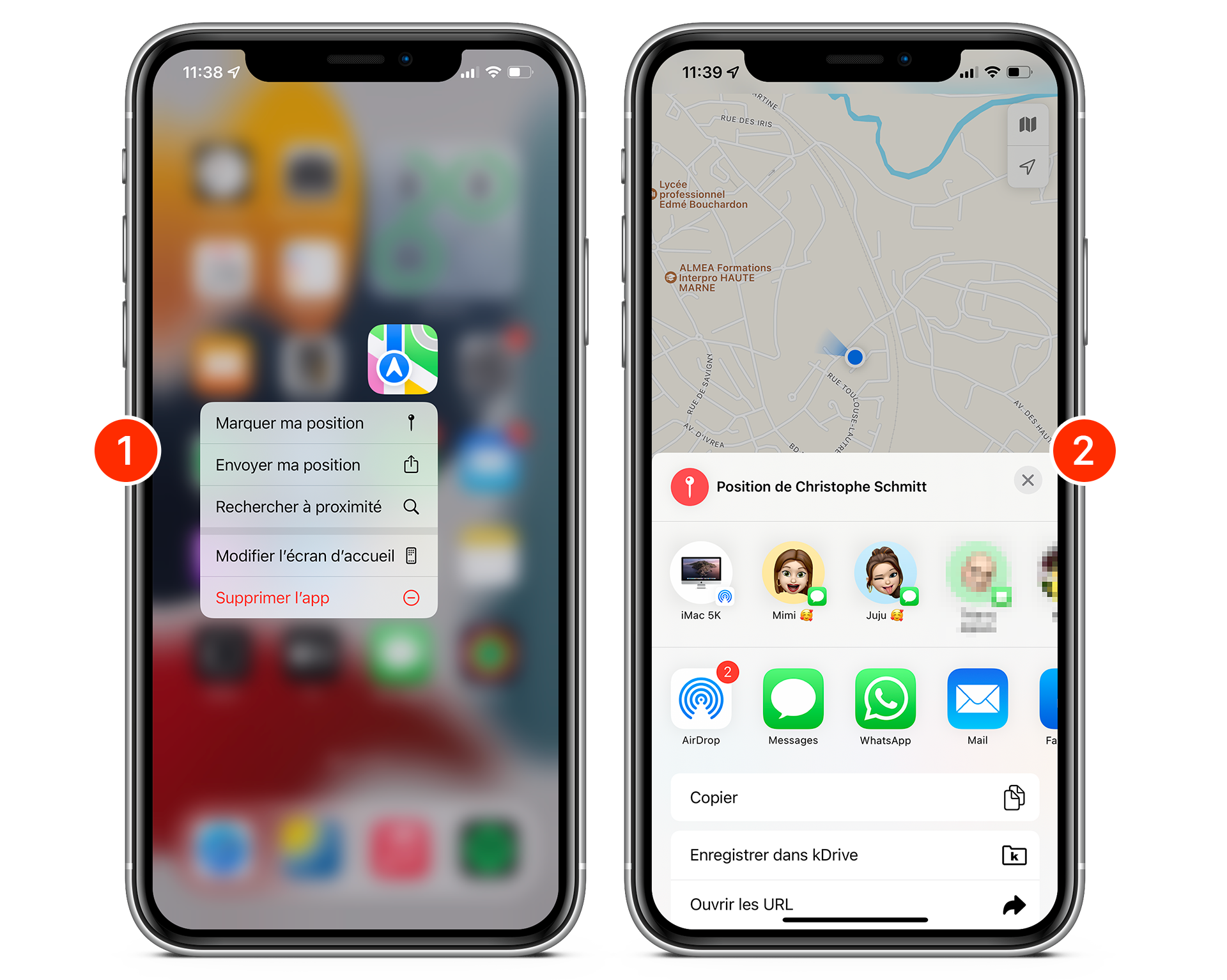 iOS • Partagez rapidement votre position avec un ami