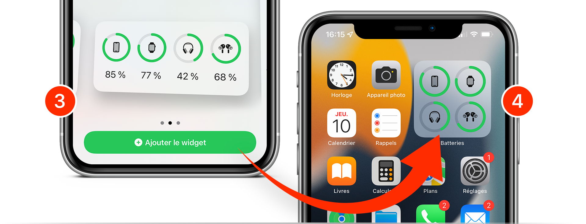 iOS • Surveillez le niveau de charge de tous vos appareils Bluetooth