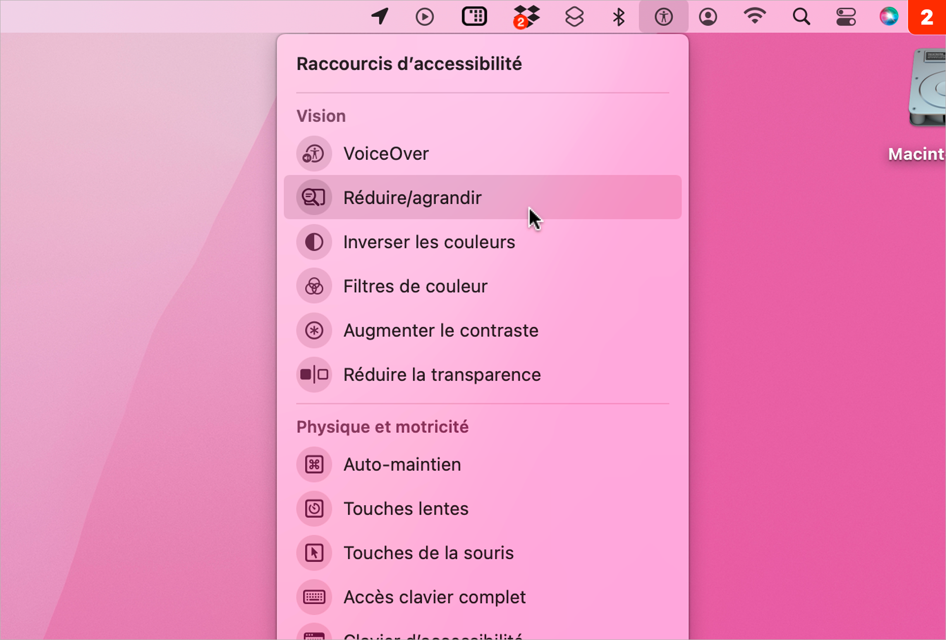 macOS • Affichez les options d'accessibilité d'un clic !