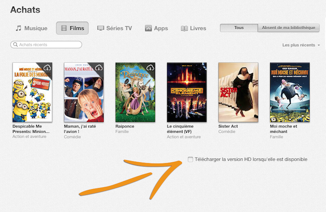 iPad / iPhone : Comment synchroniser la version SD d'un film acheté sur l'iTunes Store ?