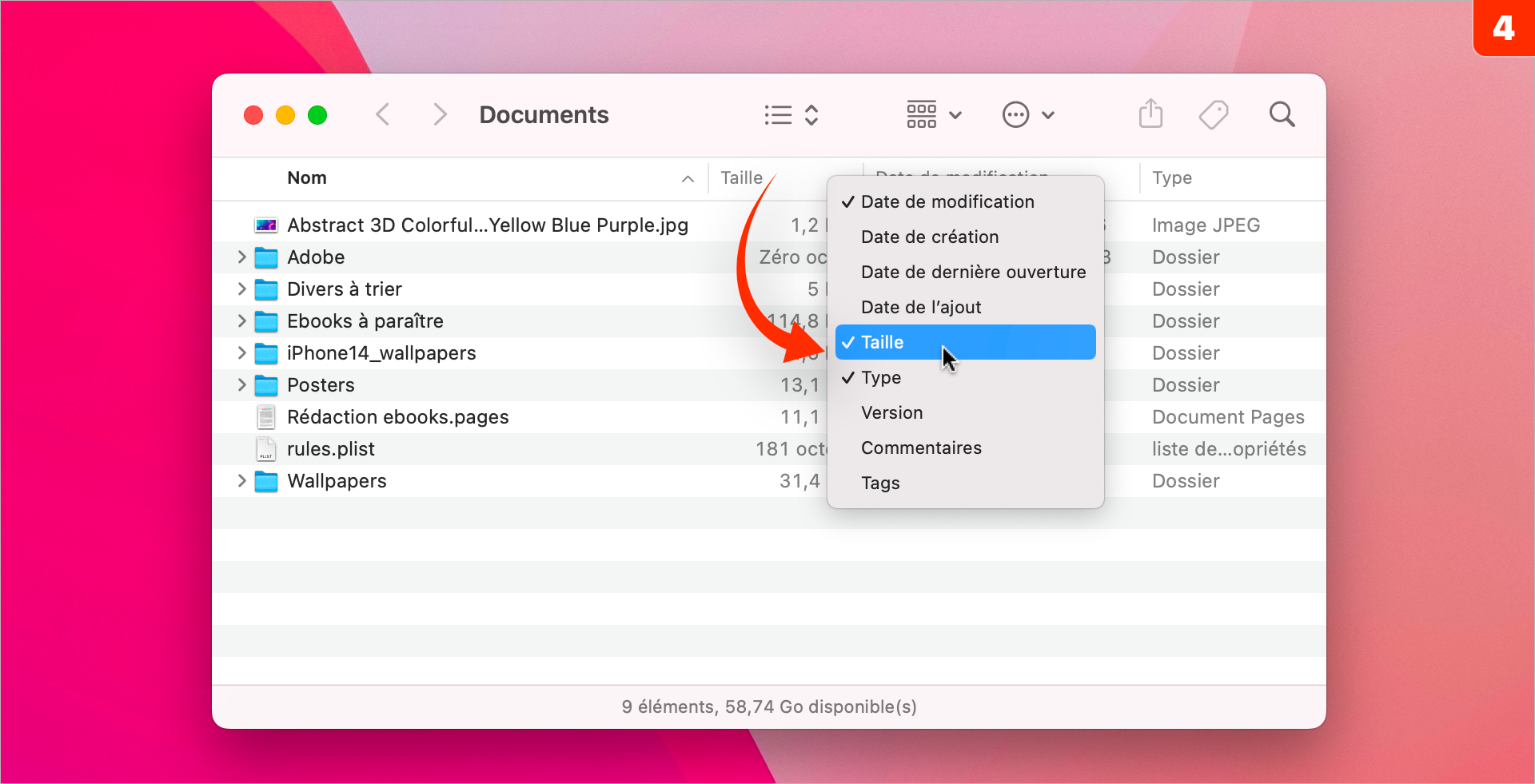 macOS • Afficher la taille des dossiers dans les fenêtres du Finder