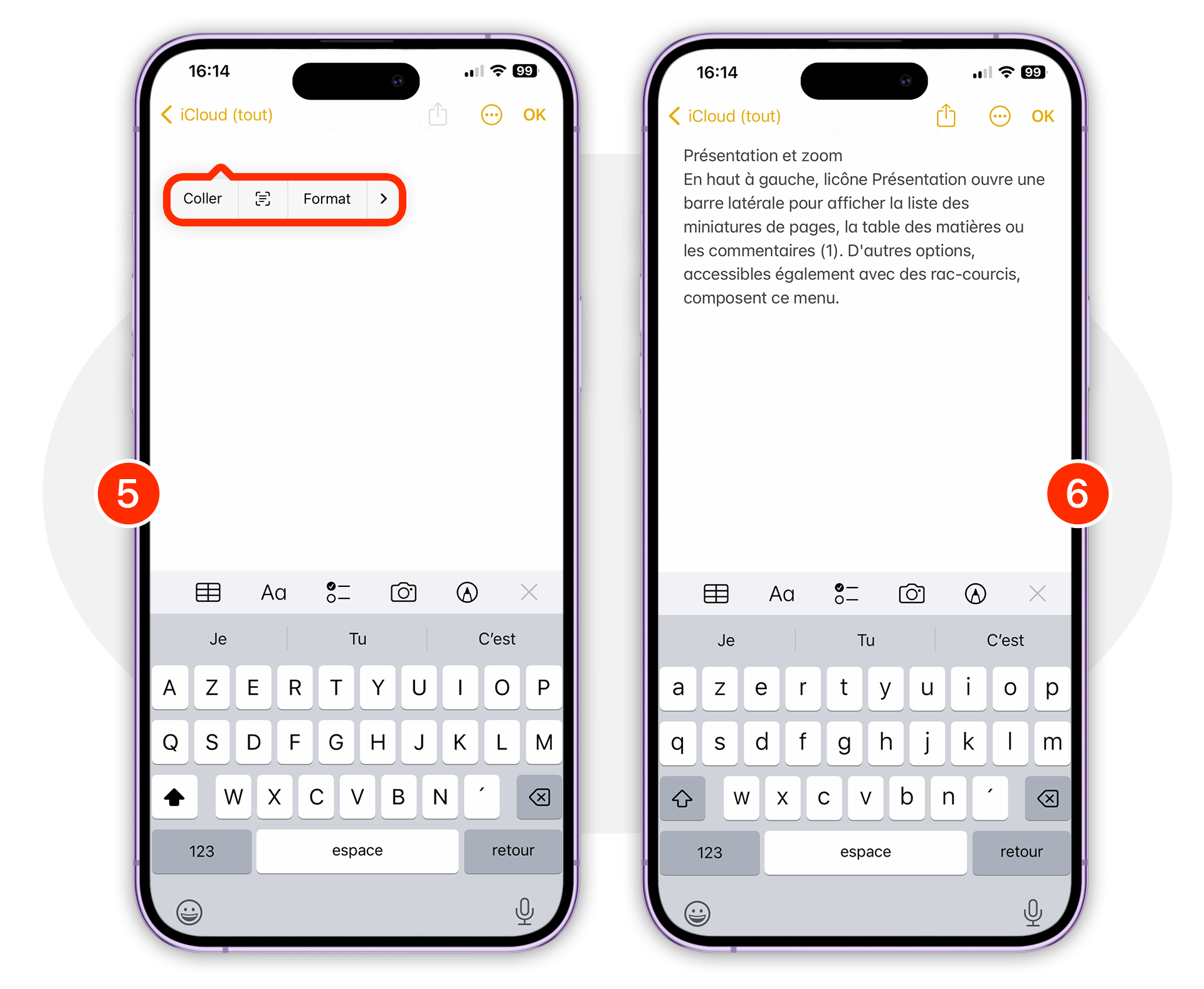 iOS • Numérisez rapidement du texte avec pour en faire une note