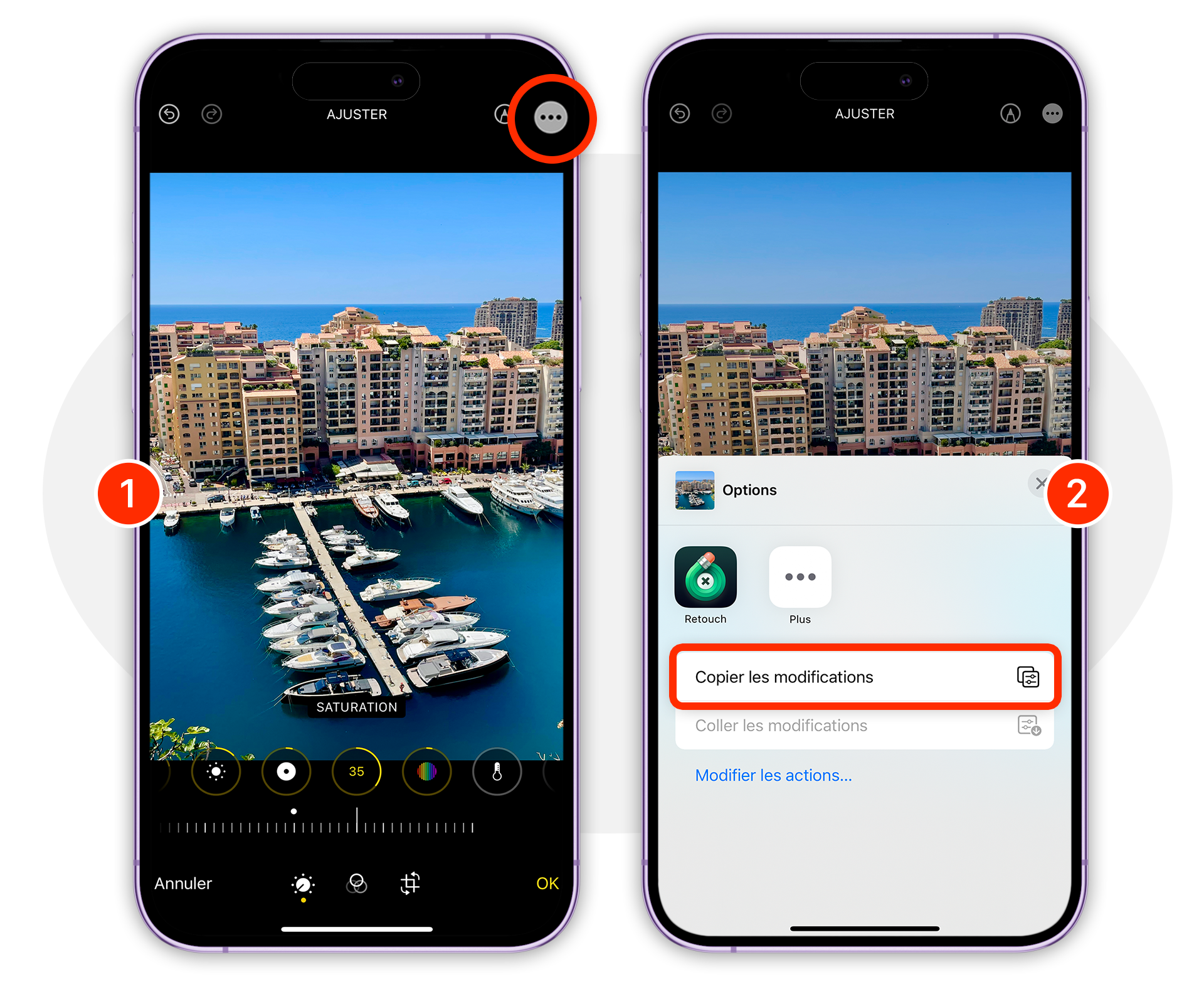 iOS • Appliquez un filtre ou des réglages à plusieurs photos en une seule fois