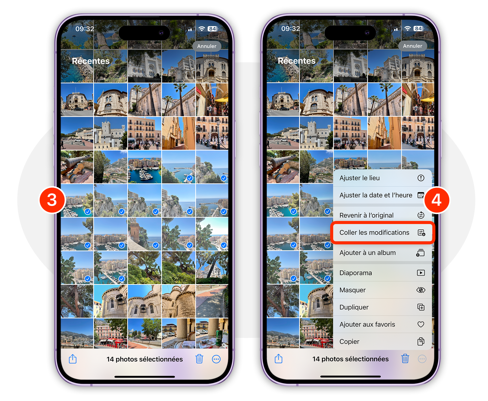 iOS • Appliquez un filtre ou des réglages à plusieurs photos en une seule fois