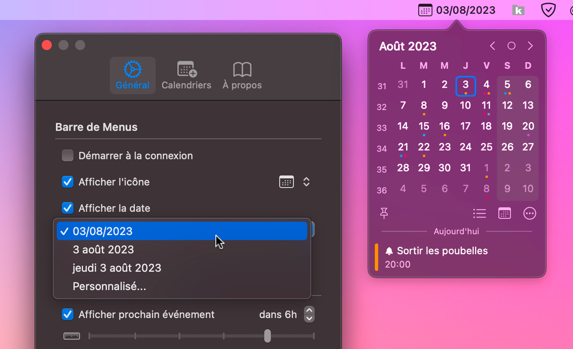 macOS • Vos rendez-vous et rappels d’un clic depuis la barre des menus