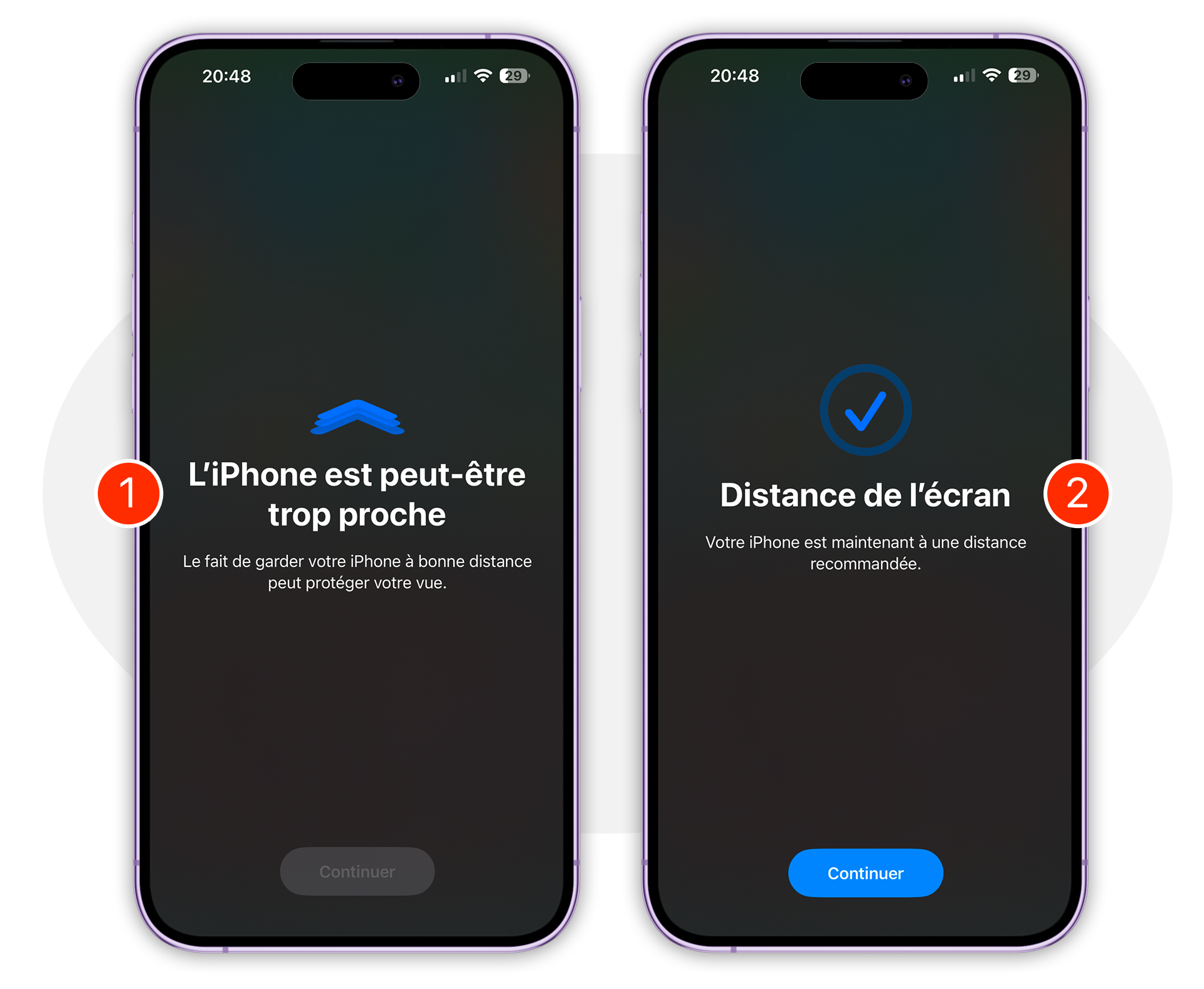 iOS 17 • Consultez l’écran de votre iPhone à une distance respectable