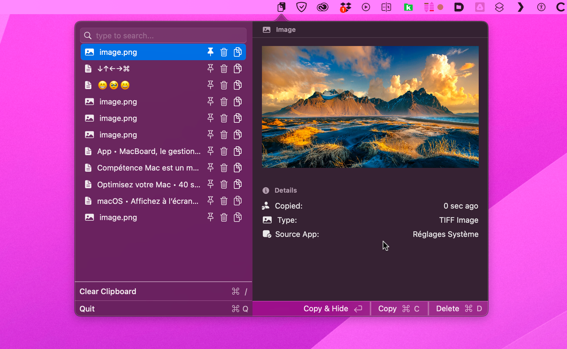 App • MacBoard, le gestionnaire de presse-papiers minimaliste et gratuit App • MacBoard, le gestionnaire de presse-papiers minimaliste et gratuit