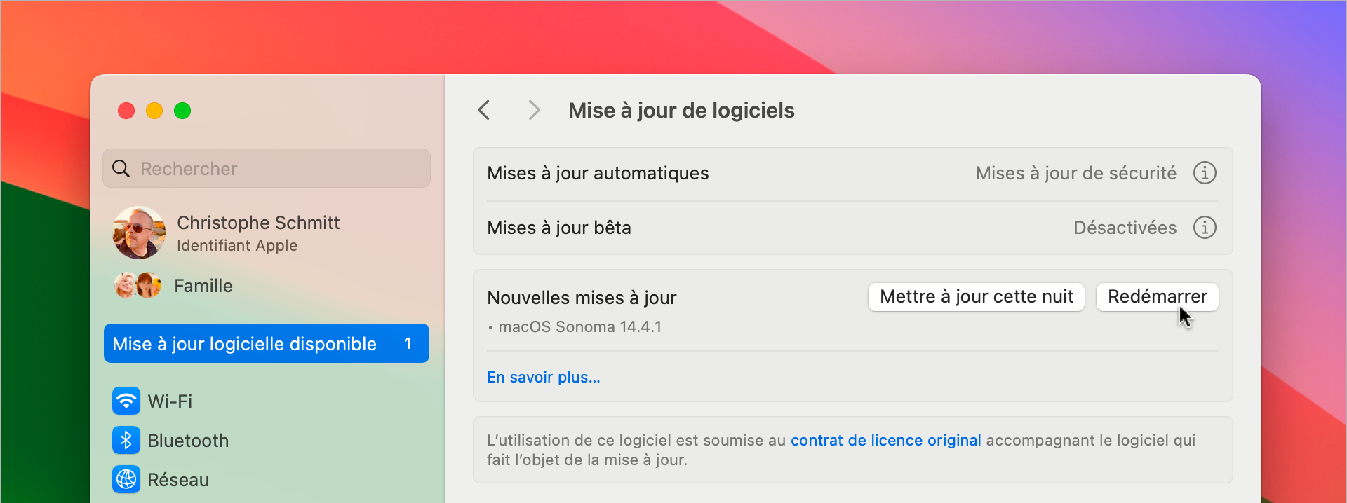 Mise à jour • macOS est mis à niveau en version 14.4.1 Mise à jour • macOS est mis à niveau en version 14.4.1