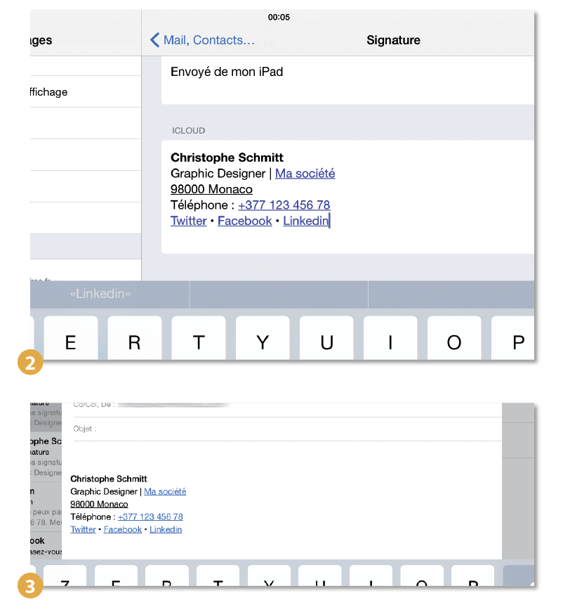 Astuce iPhone iPad • Mail : créer une signature cliquable depuis son iDevice