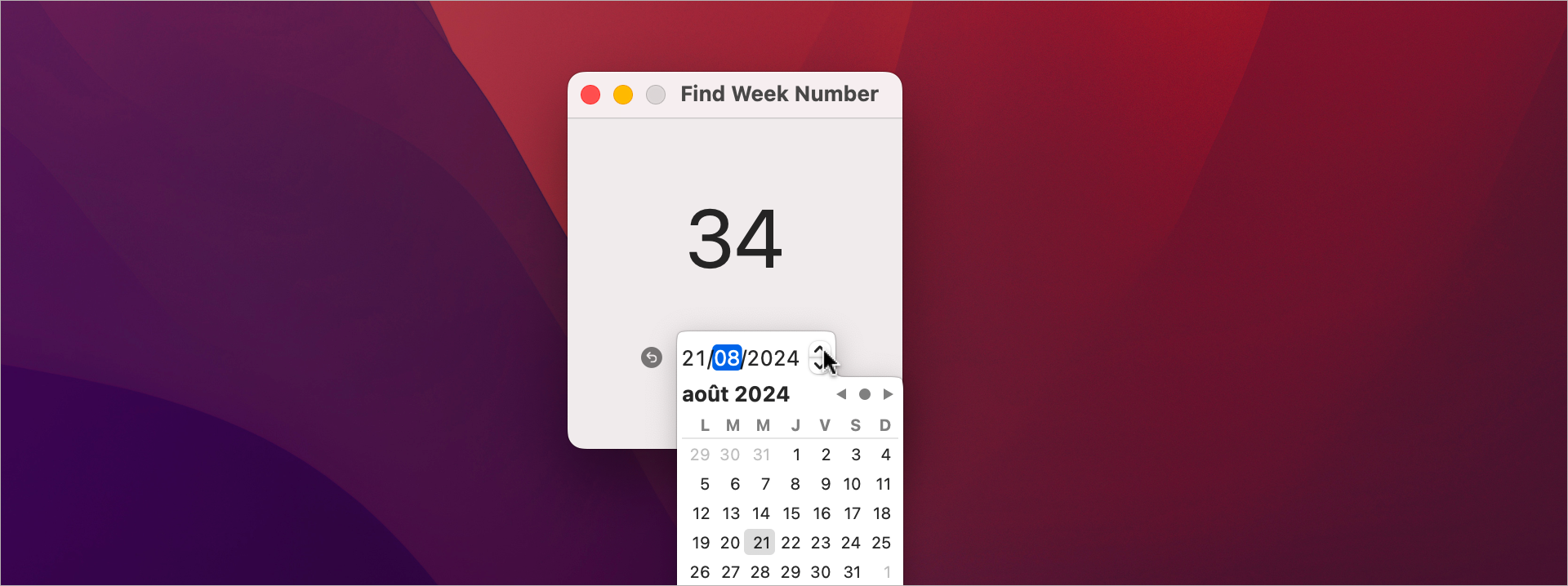 macOS • Le numéro de semaine toujours sous les yeux dans la barre des menus macOS • Le numéro de semaine toujours sous les yeux dans la barre des menus