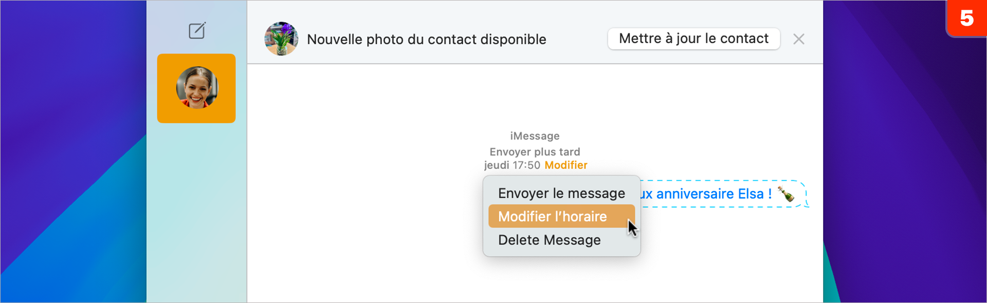 macOS Sequoia • Comment envoyer un message à une date ultérieure ? macOS Sequoia • Comment envoyer un message à une date ultérieure ?