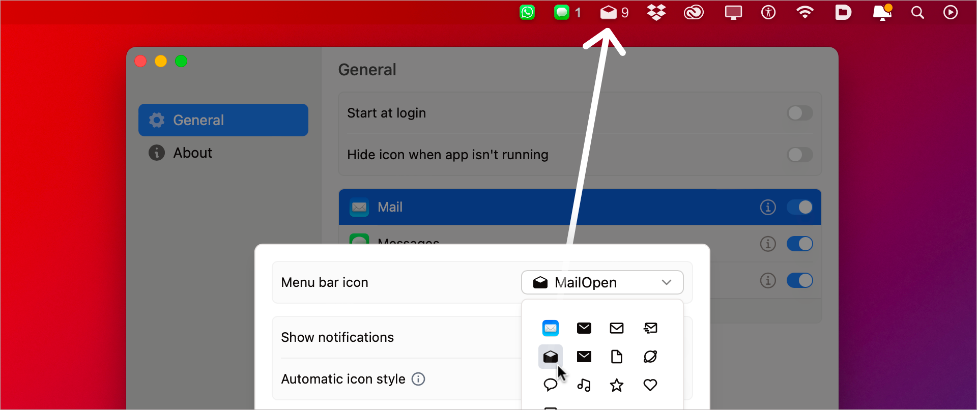 macOS • Affichez le nombre de messages reçus dans la barre des menus macOS • Affichez le nombre de messages reçus dans la barre des menus