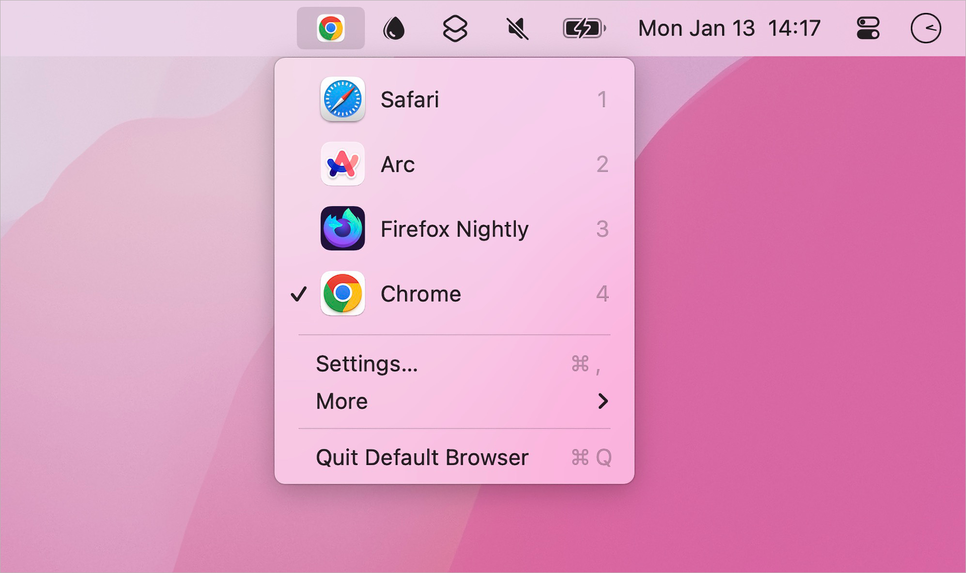 macOS • Basculez rapidement entre les navigateurs avec Default Browser macOS • Basculez rapidement entre les navigateurs avec Default Browser