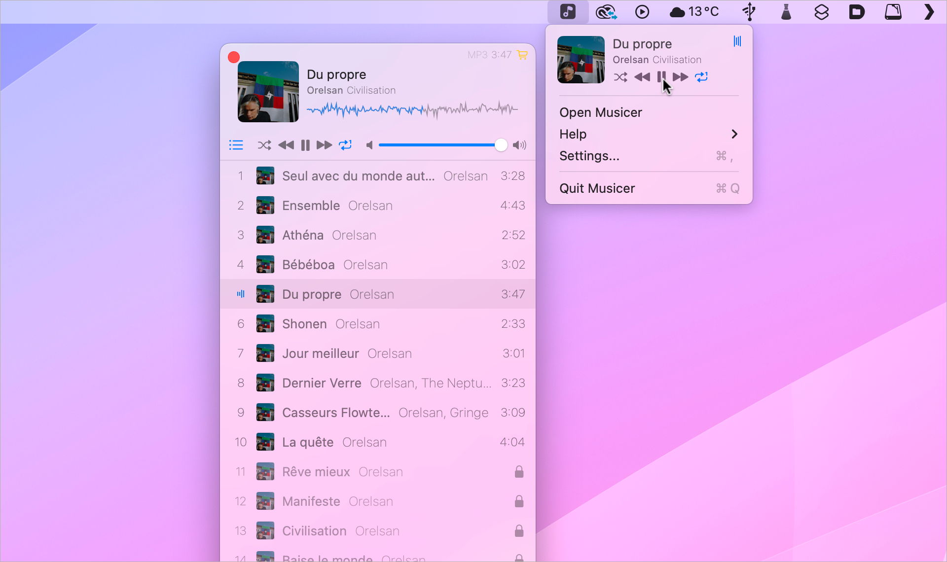macOS • Musicer, un lecteur léger et original pour votre musique stockée localement