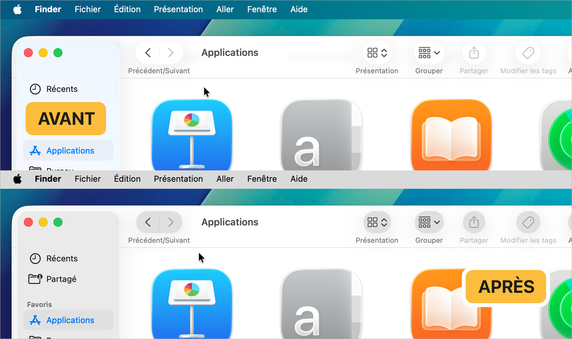 Liquid Glass • Comment atténuer les effets de transparence sous macOS 26 et iOS 26
