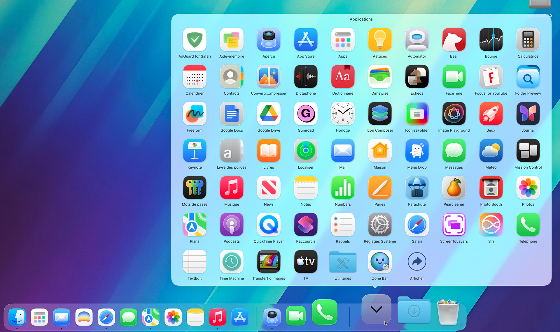 macOS 26 • Plus de Launchpad ? Ajoutez le dossier Applications dans le dock !