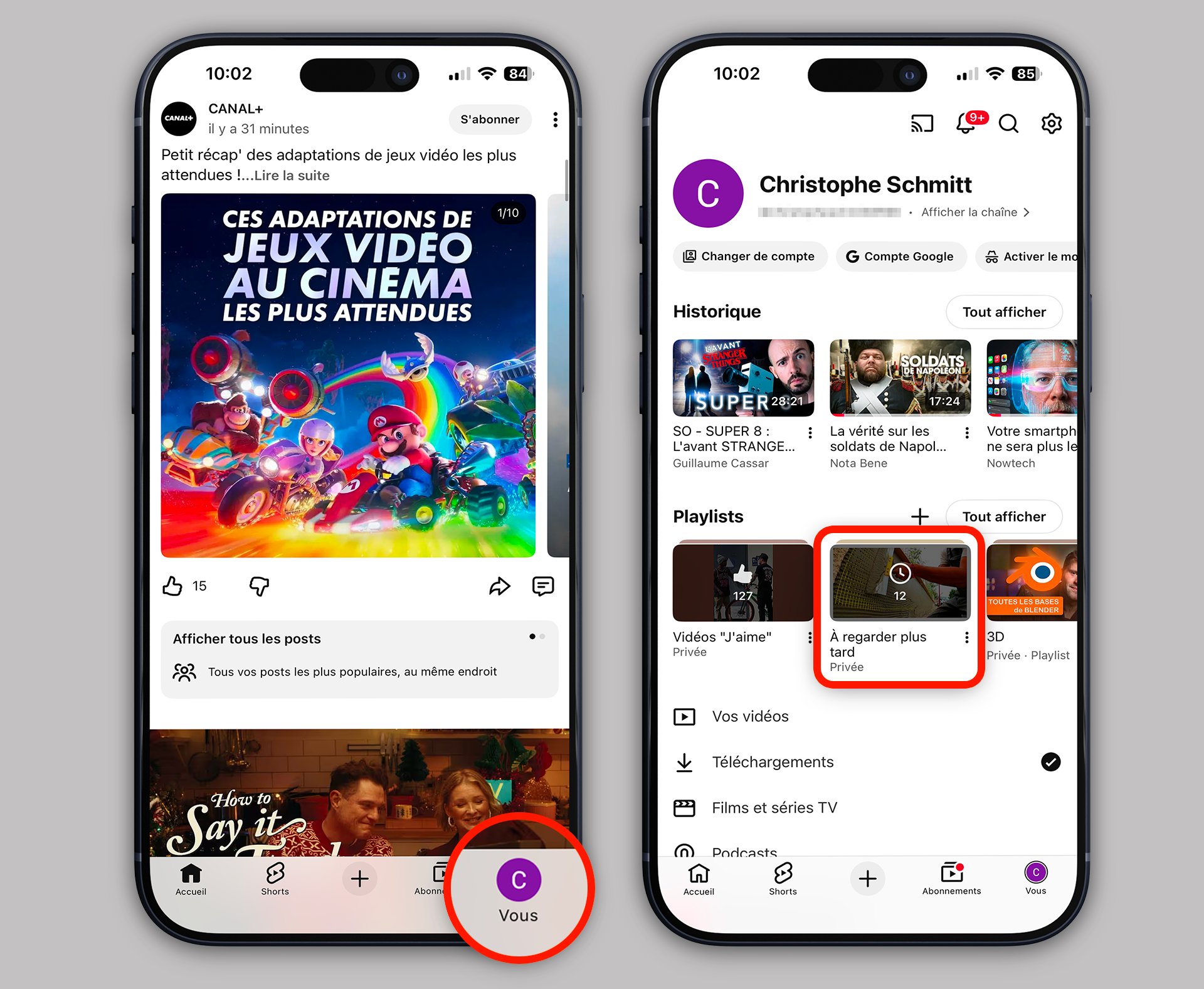 iOS • Supprimez les vidéos visionnées dans la liste À regarder plus tard de YouTube