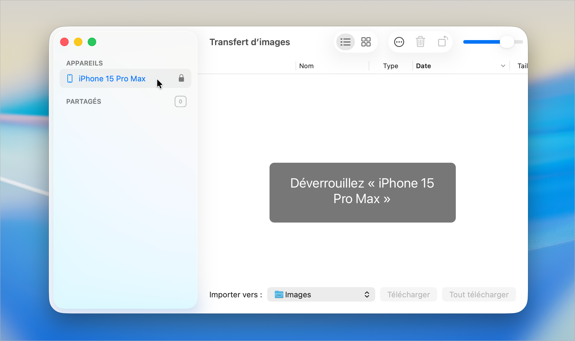 macOS • Accédez à toutes les photos de l’iPhone depuis Transfert d’images en USB