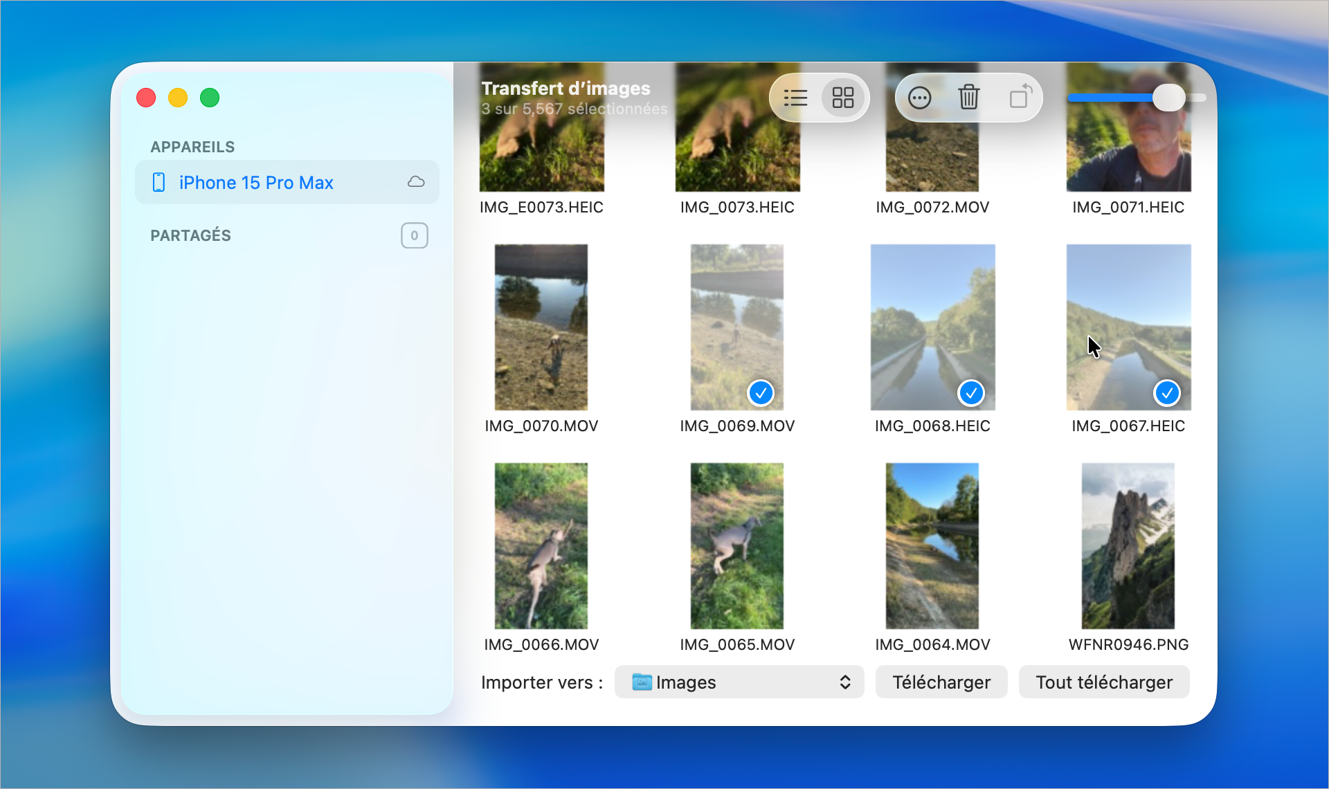 macOS • Accédez à toutes les photos de l’iPhone depuis Transfert d’images en USB