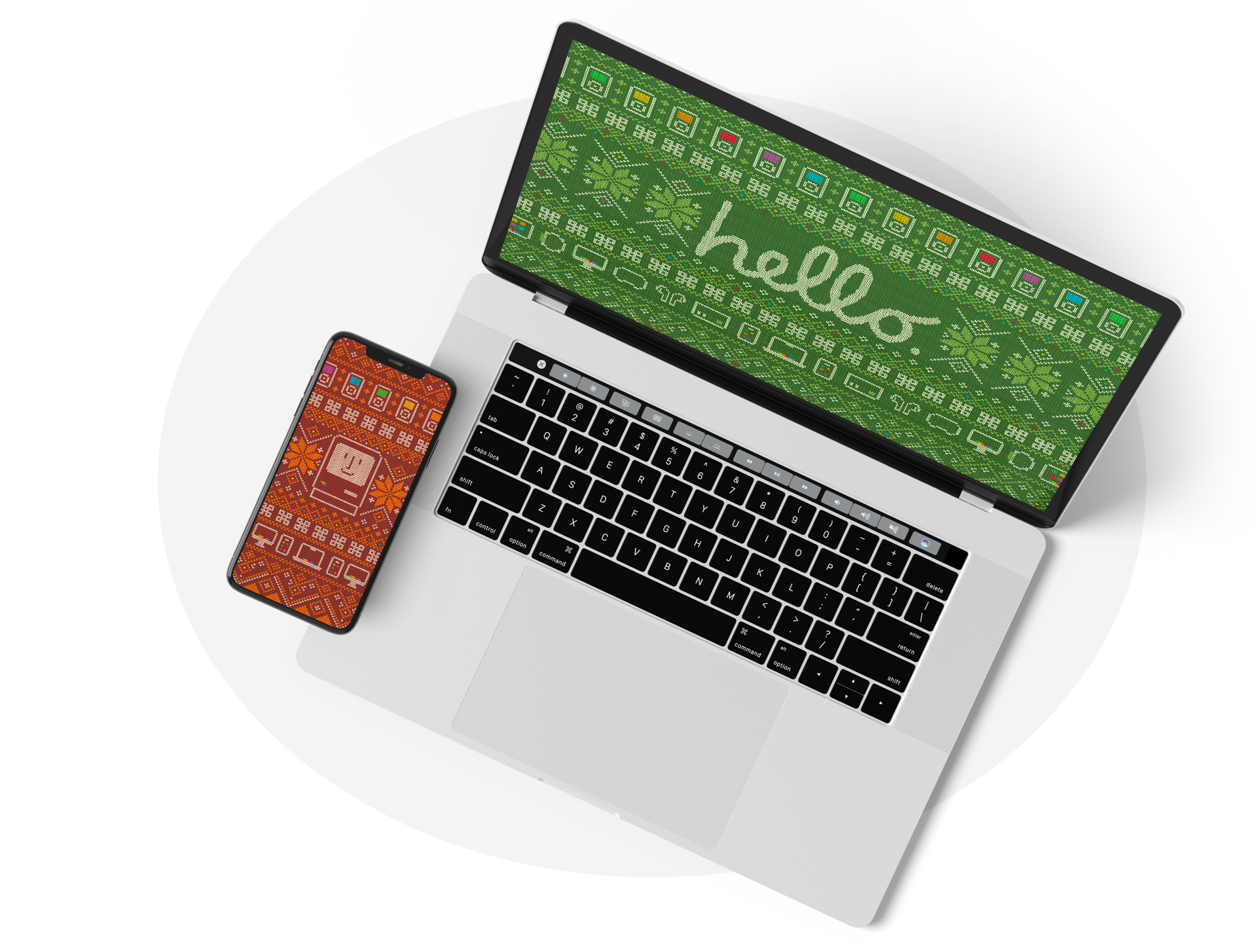 Fonds d'écran • Même les Mac (et les iPhone) ont droit aux pulls moches pour Noël !