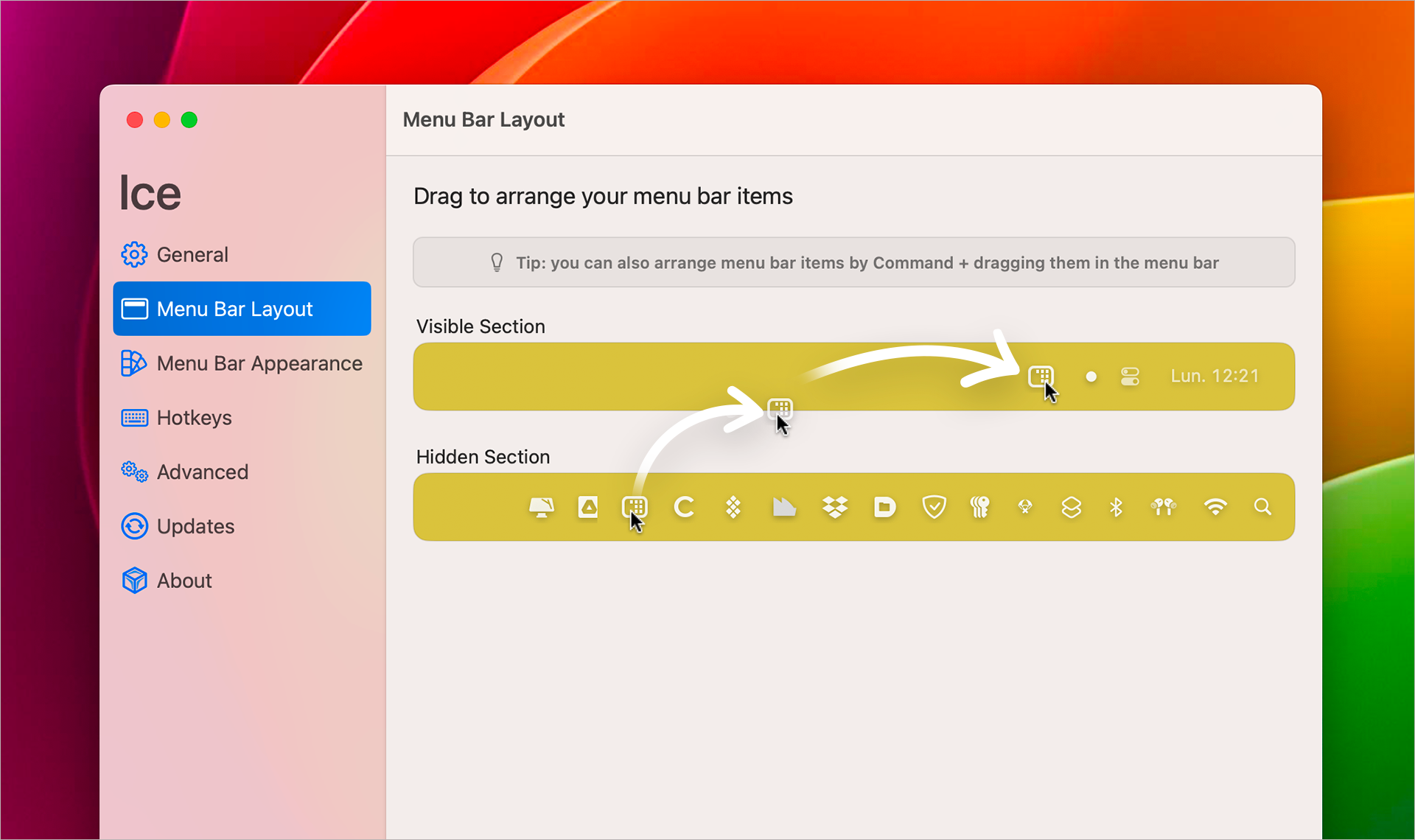macOS • Réorganisez, masquez ou affichez les éléments de la barre des menus