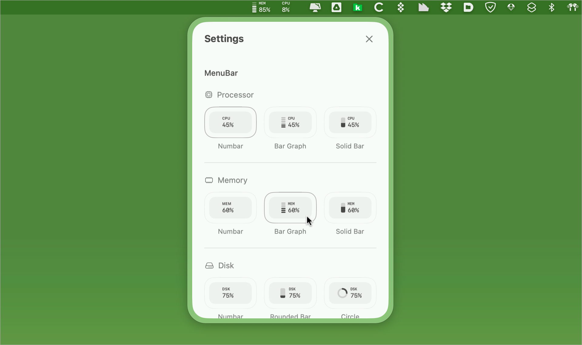 macOS • Affichez un moniteur d’activité système gratuit dans la barre des menus