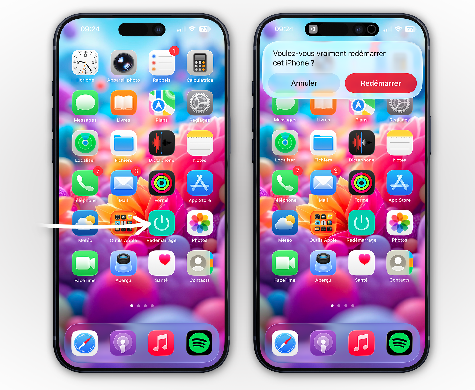 iOS • Ajoutez facilement un bouton de redémarrage sur l’écran de l’iPhone