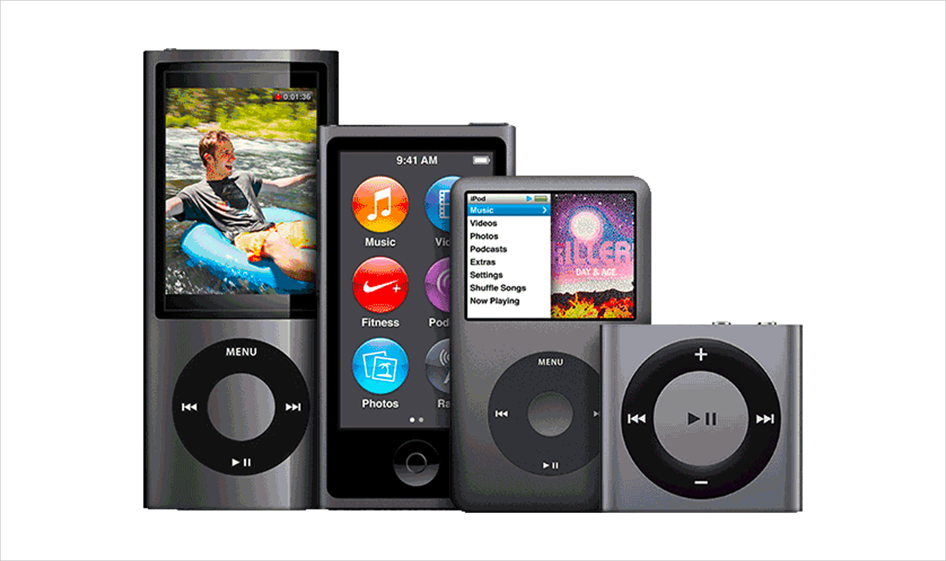 Une partie de la famille iPod. Photo © Apple.