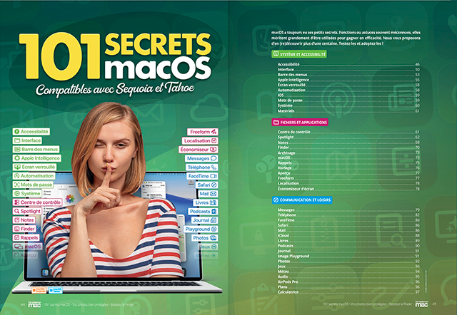Compétence Mac 92 : 101 Secrets macOS • Boostez le Finder • Téléphonez avec votre Mac • Vos photos bien protégées
