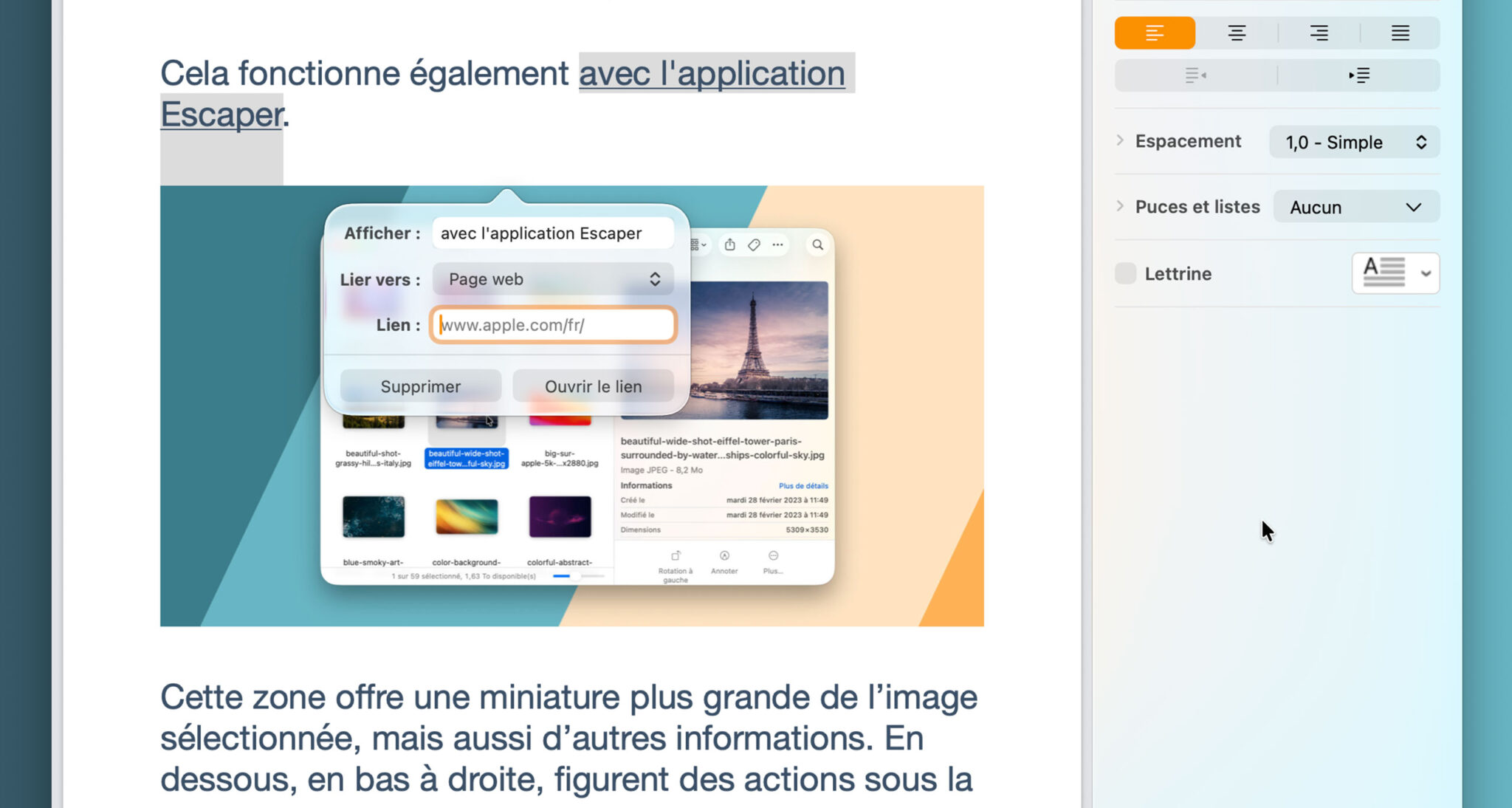 Astuce macOS • Ajoutez un lien cliquable dans un document Pages