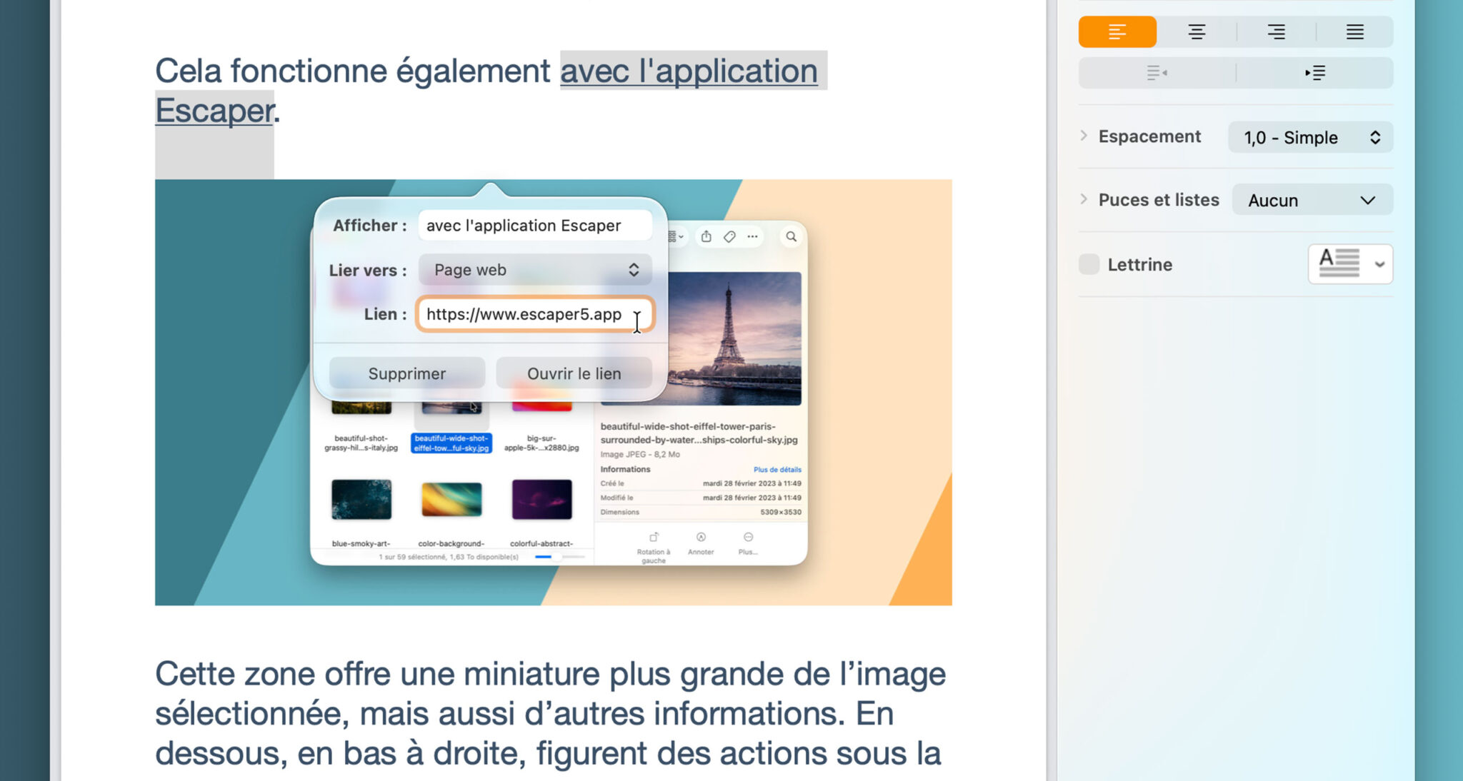 Astuce macOS • Ajoutez un lien cliquable dans un document Pages