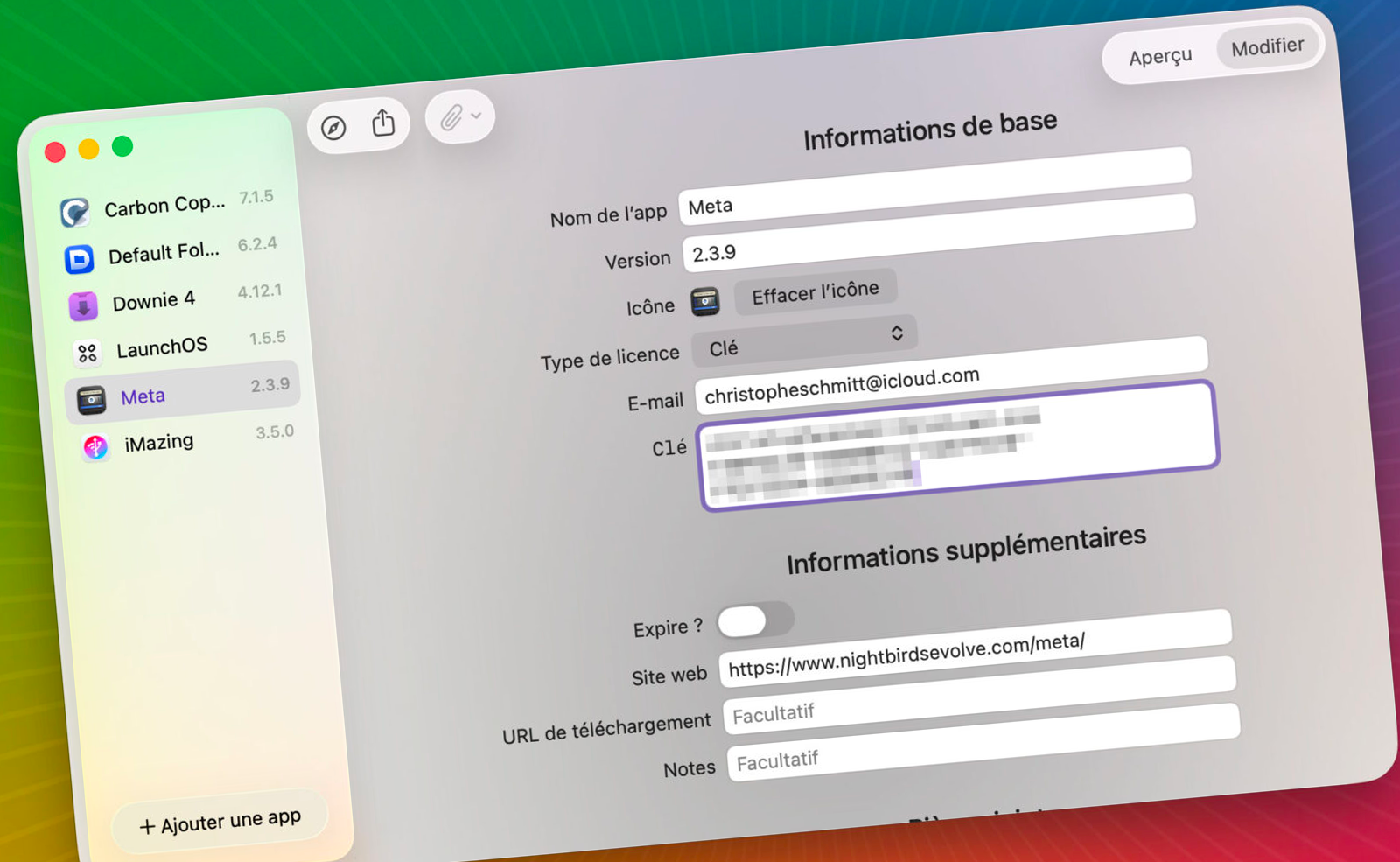 macOS •  Licence Store, une application pour gérer les licences de vos logiciels
