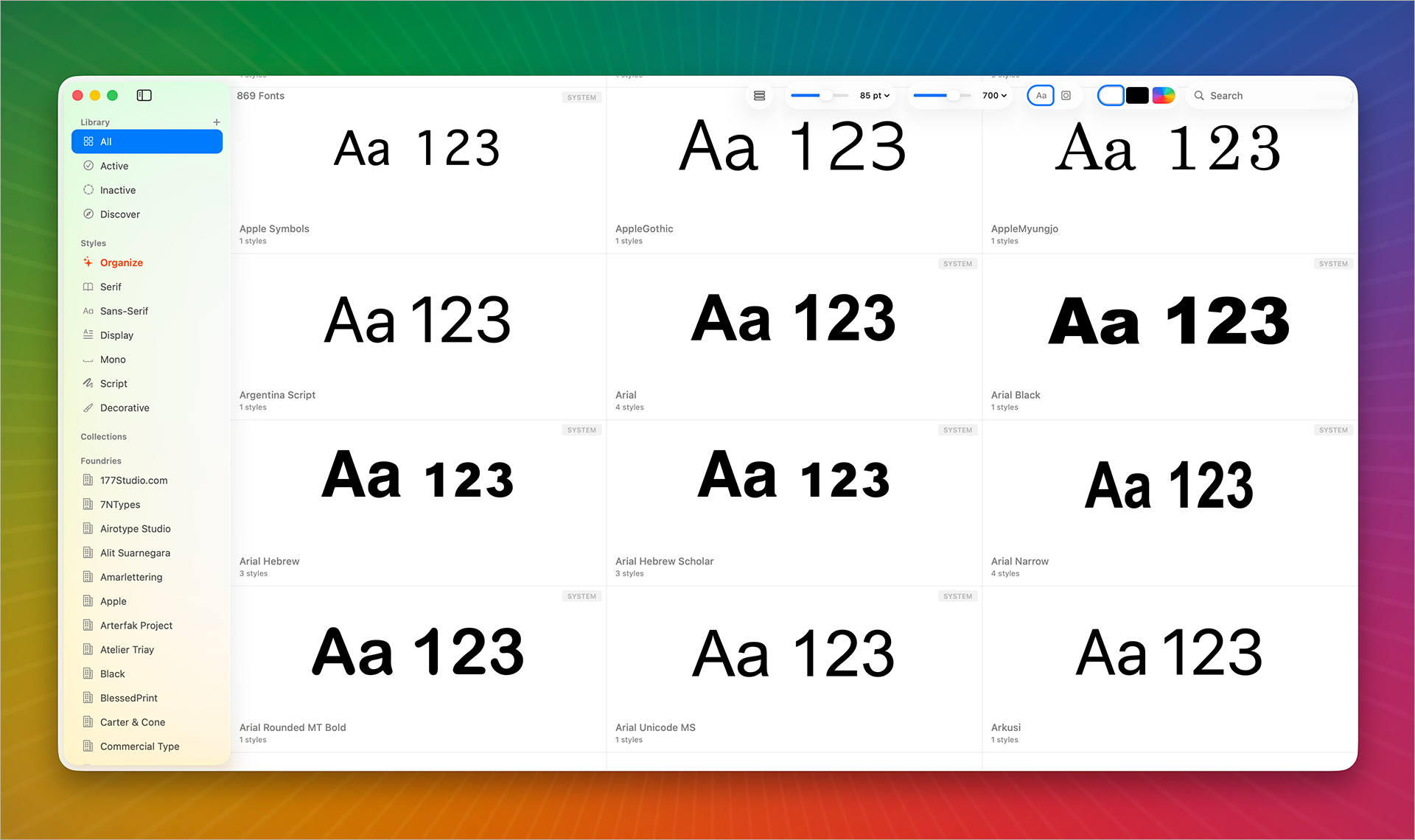 macOS • Pica, un nouveau gestionnaire de polices totalement gratuit